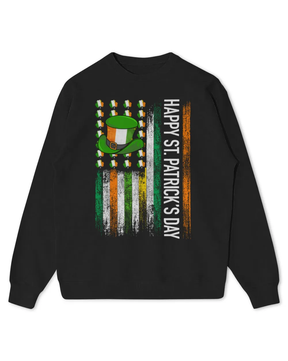 Irish US American Flags For A Happy St Kids Standard Sweatshirt black xs