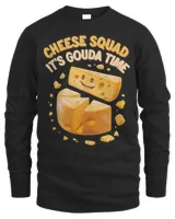 Cheese Squad It’s Gouda Time Funny Saying Cheese Lovers Tee Men's Long Sleeved T-Shirt black s