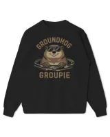 Groundhog Groupie, Funny Groundhog Day Happy Groundhog Day Shirt Kids Standard Sweatshirt black xs