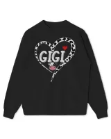 Gigi Cow Print Cow Heart Pattern Farmer Cows Mother's Day Shirt Kids Standard Sweatshirt black xs