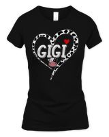Gigi Cow Print Cow Heart Pattern Farmer Cows Mother's Day Shirt Women's Standard T-Shirt black s